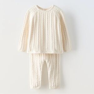 Zara kids baby cotton knit set 0-1m feminine crochet cottagecore